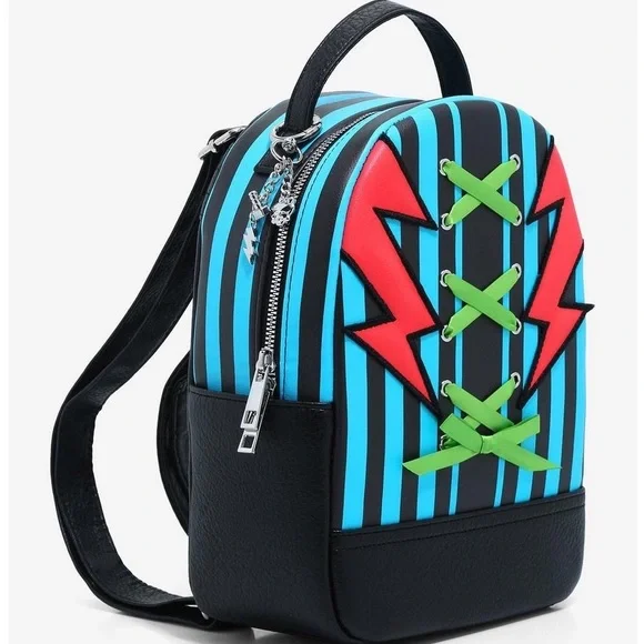 ⚡️Monster High Frankie Stein “It’s Alive” Lightning Stripe Mini Backpack ⚡️ - Picture 2 of 6